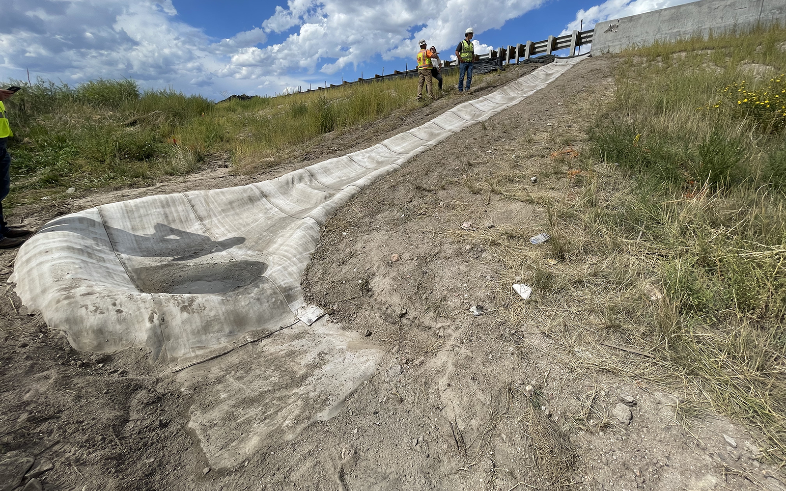 Concrete Canvas Used as Ditch Lining to Provide Erosion Control